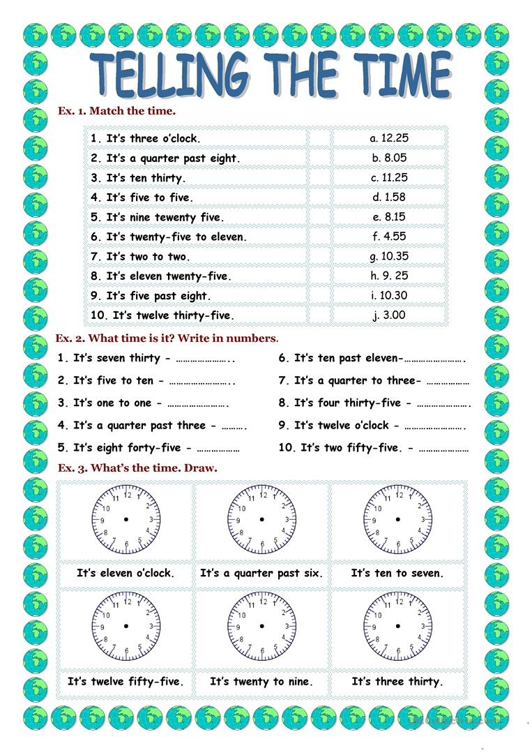 Telling The Time Worksheet - Free Esl Printable Worksheets Made - Free Printable English Lessons