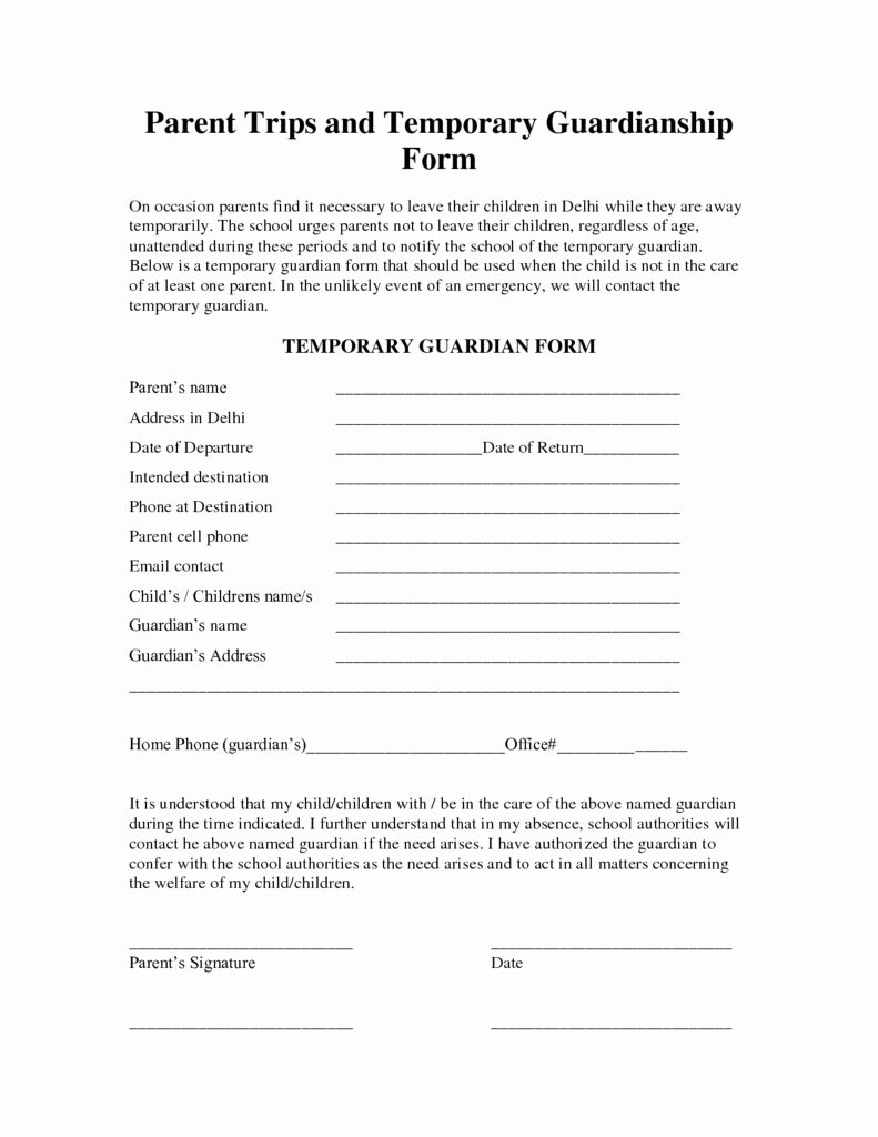 Free Printable Temporary Child Custody Forms Printable Forms Free Online