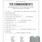 Ten Commandments Worksheet For Kids | Worksheets For Psr | Bible   Free Printable Children&#039;s Bible Lessons