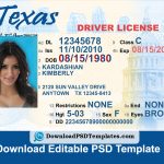 Texas Driver License Psd Template | Download Editable File   Free Printable Fake Drivers License