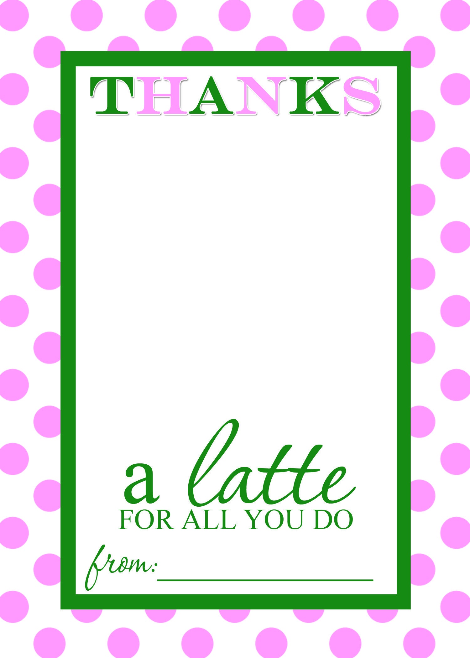 Thanks A Latte Free Printable Gift Card Holder Teacher Gift - Thanks A Latte Free Printable Tag