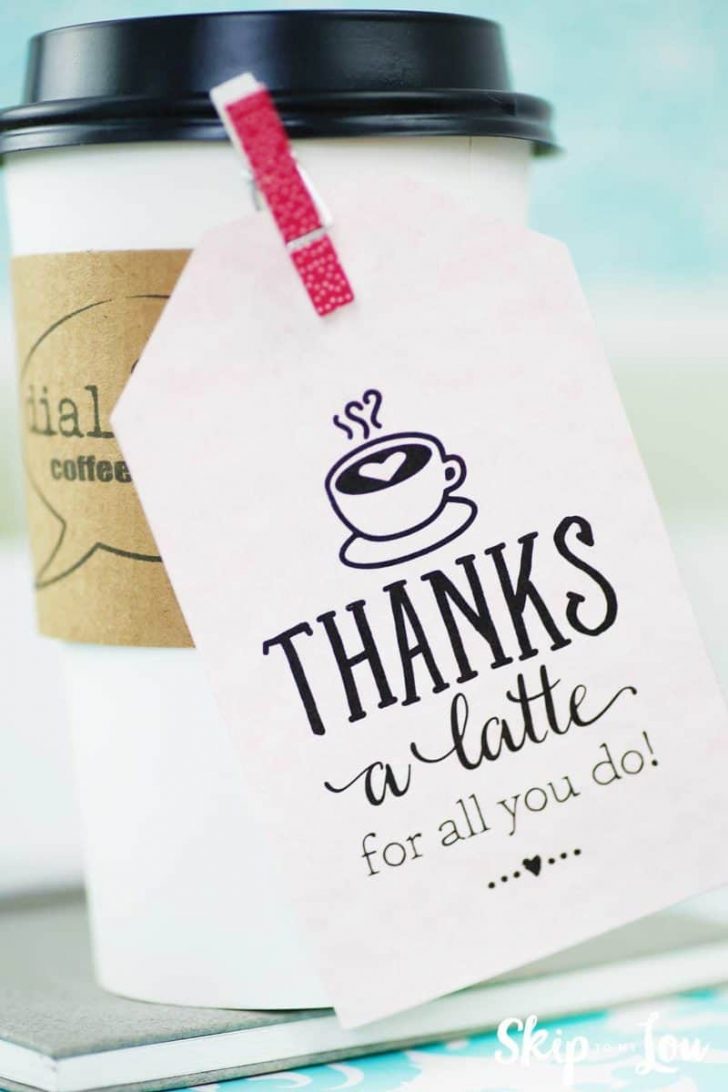 Thanks A Latte Free Printable Gift Tag
