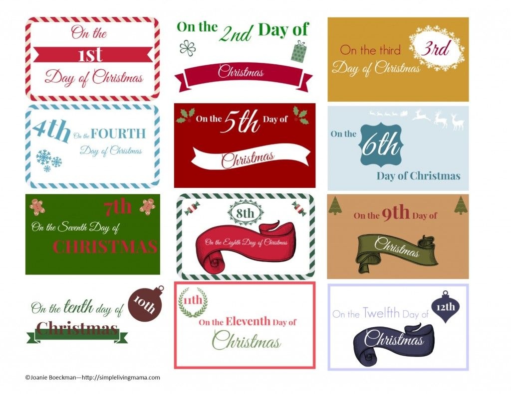 The 12 Days Of Christmas Ideas + Printable Gift Tags | Boyfriends - Free Printable 12 Days Of Christmas Gift Tags