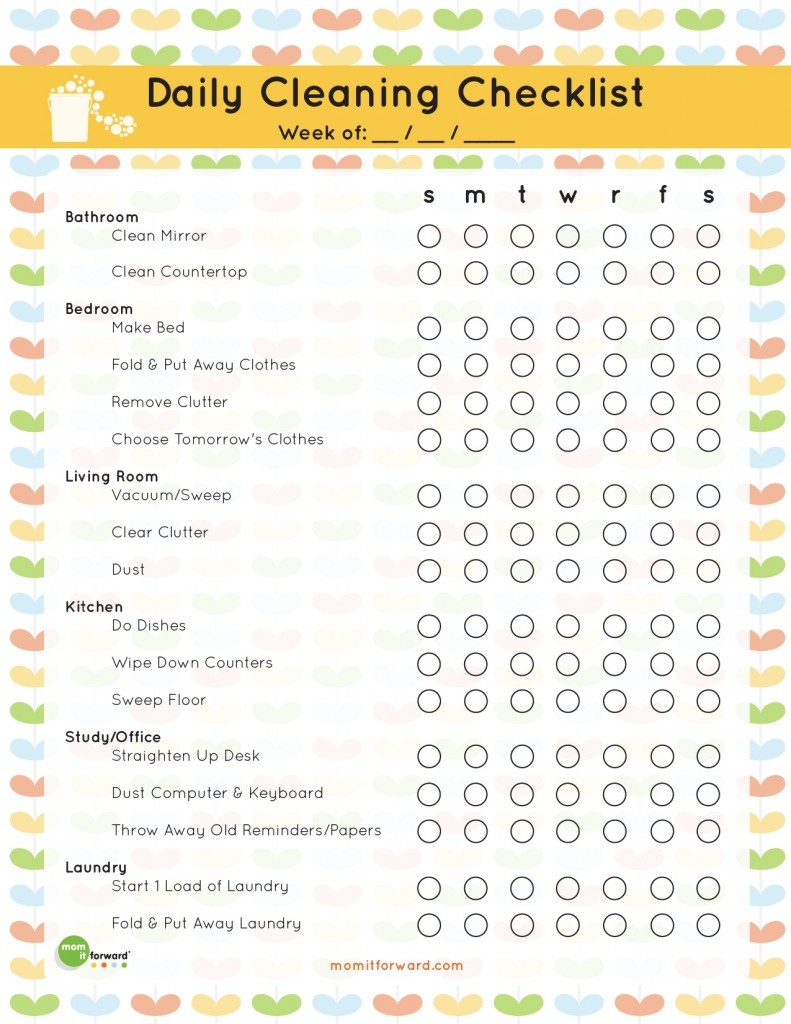 The Best Free Printable Cleaning Checklists - Sarah Titus - Free Printable House Cleaning Checklist