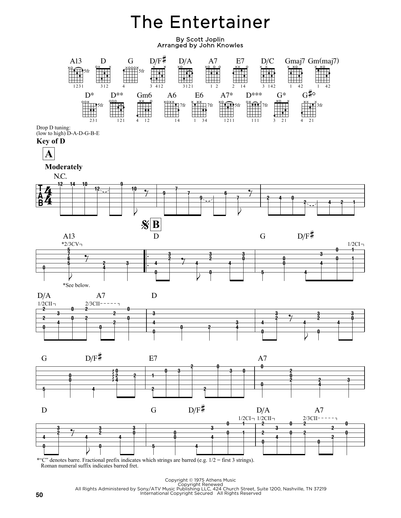 The Entertainer Other Sheet Musicjohn Knowles - Lead Guitar Tab - Free Printable Sheet Music For The Entertainer