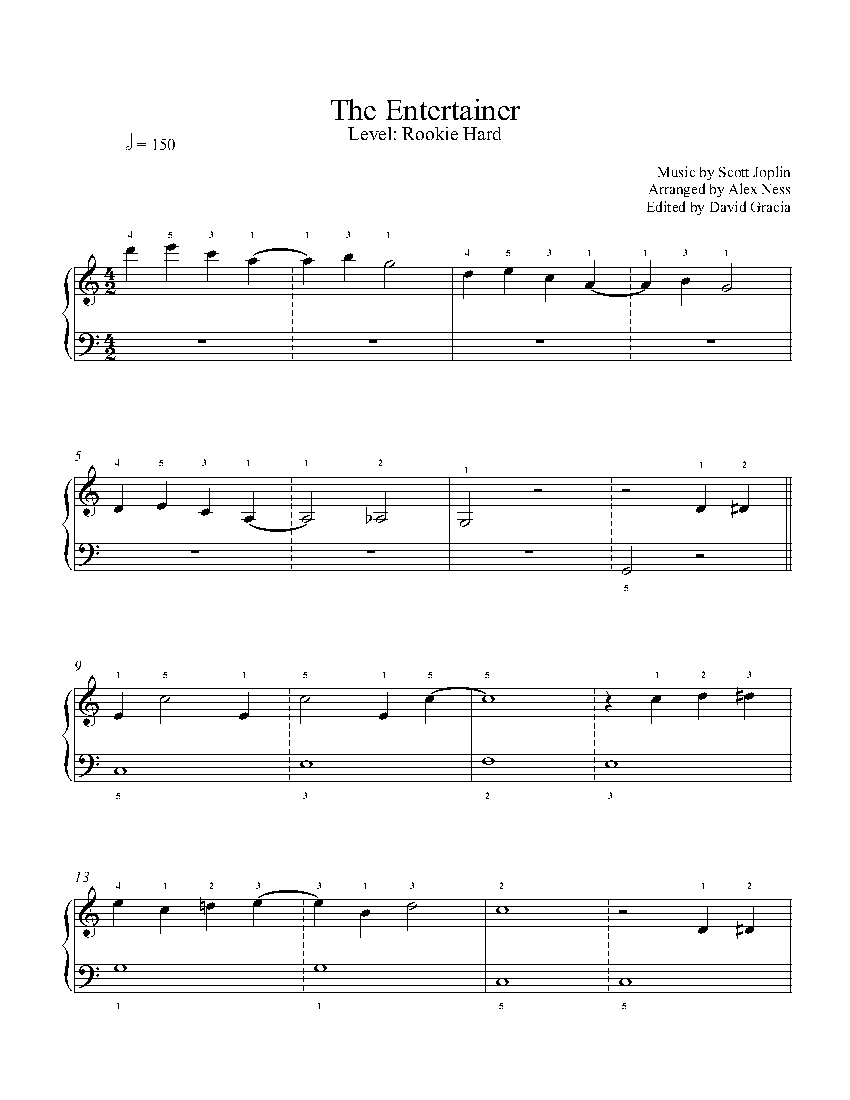 The Entertainerscott Joplin Piano Sheet Music | Rookie Level - Free Printable Sheet Music For The Entertainer