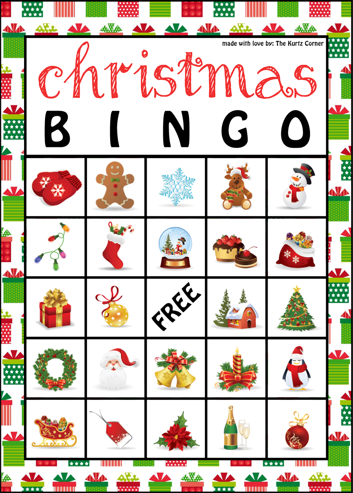 The Kurtz Corner: Free Printable Christmas Bingo Cards | Winter / X - Free Printable Bingo Cards For Large Groups