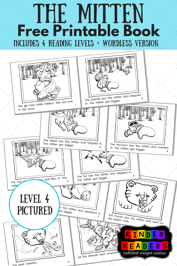 The Mitten Multilevel Kinderreaders Printable Book | A To Z Teacher - Free Printable Books