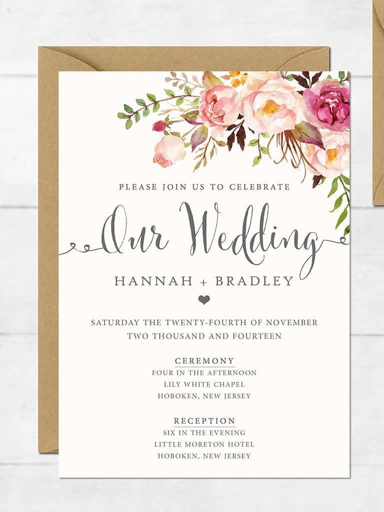The Surprising Free Printable Wedding Invitation Templates For Word - Free Printable Wedding Invitation Templates