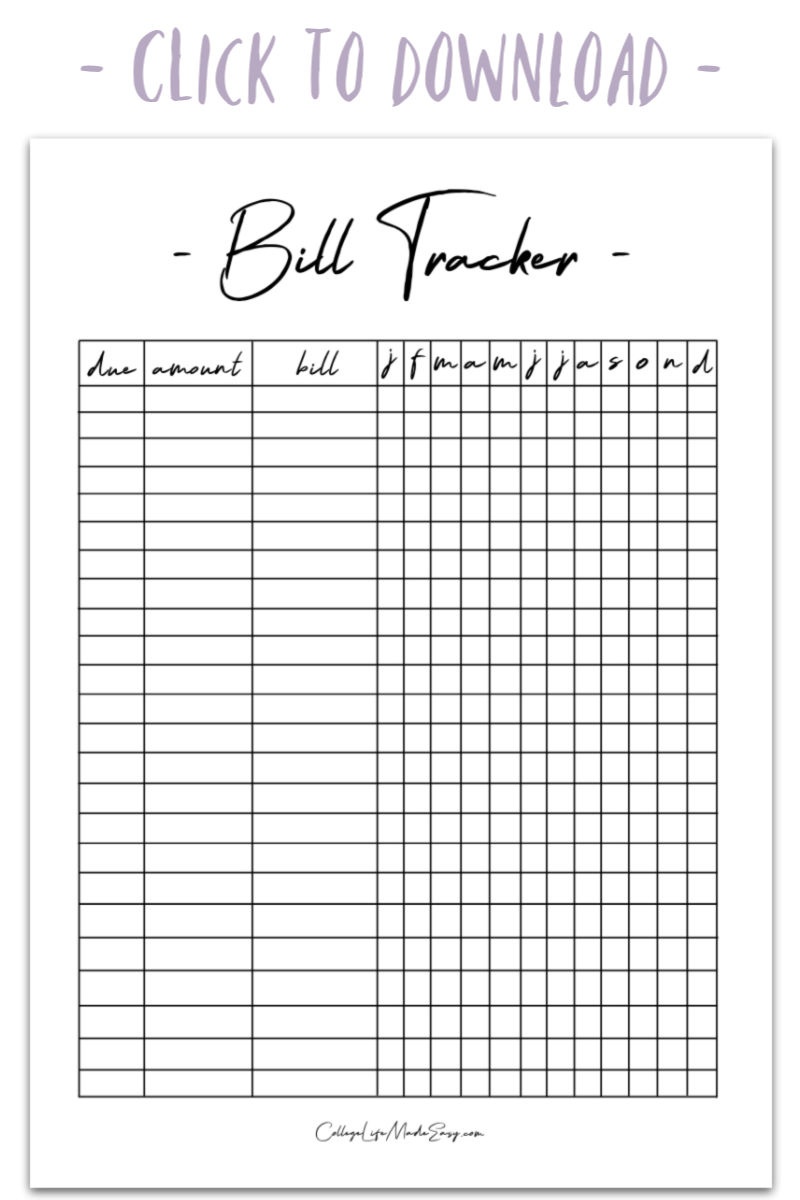 This Free Bill Tracker Template Will Literally Change Your Life - Free Printable Bill Tracker
