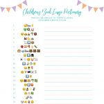This Free Emoji Pictionary Baby Shower Game Printable Uses Emoji   Free Printable Online Baby Shower Games