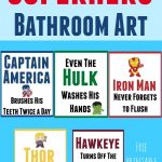 This Free Printable Superhero Bathroom Art Set Will Be Sure To Help   Free Printable Flush The Toilet Signs