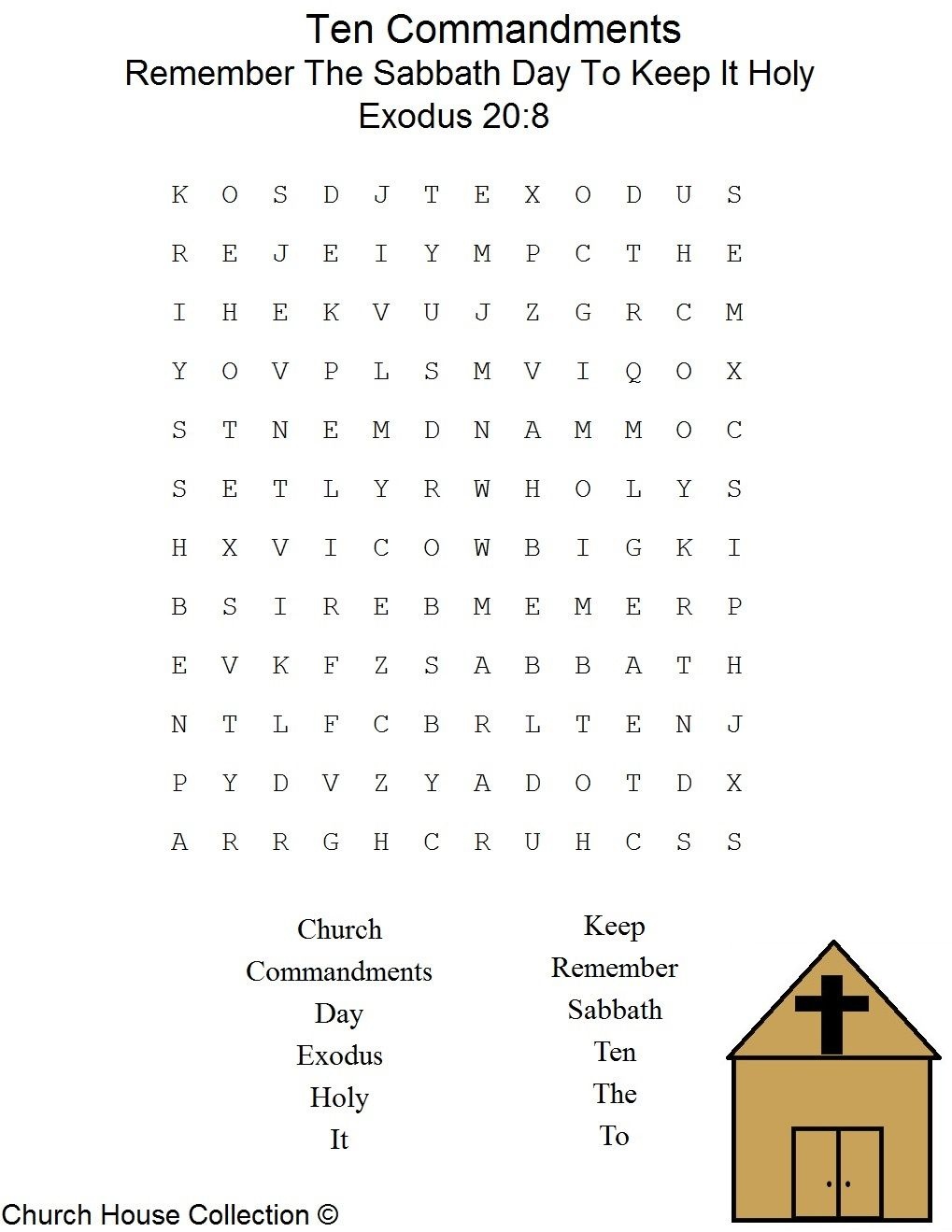 This Is A Free Printable Ten Commandments Word Find Puzzle For The - Free Catholic Ten Commandments Printable