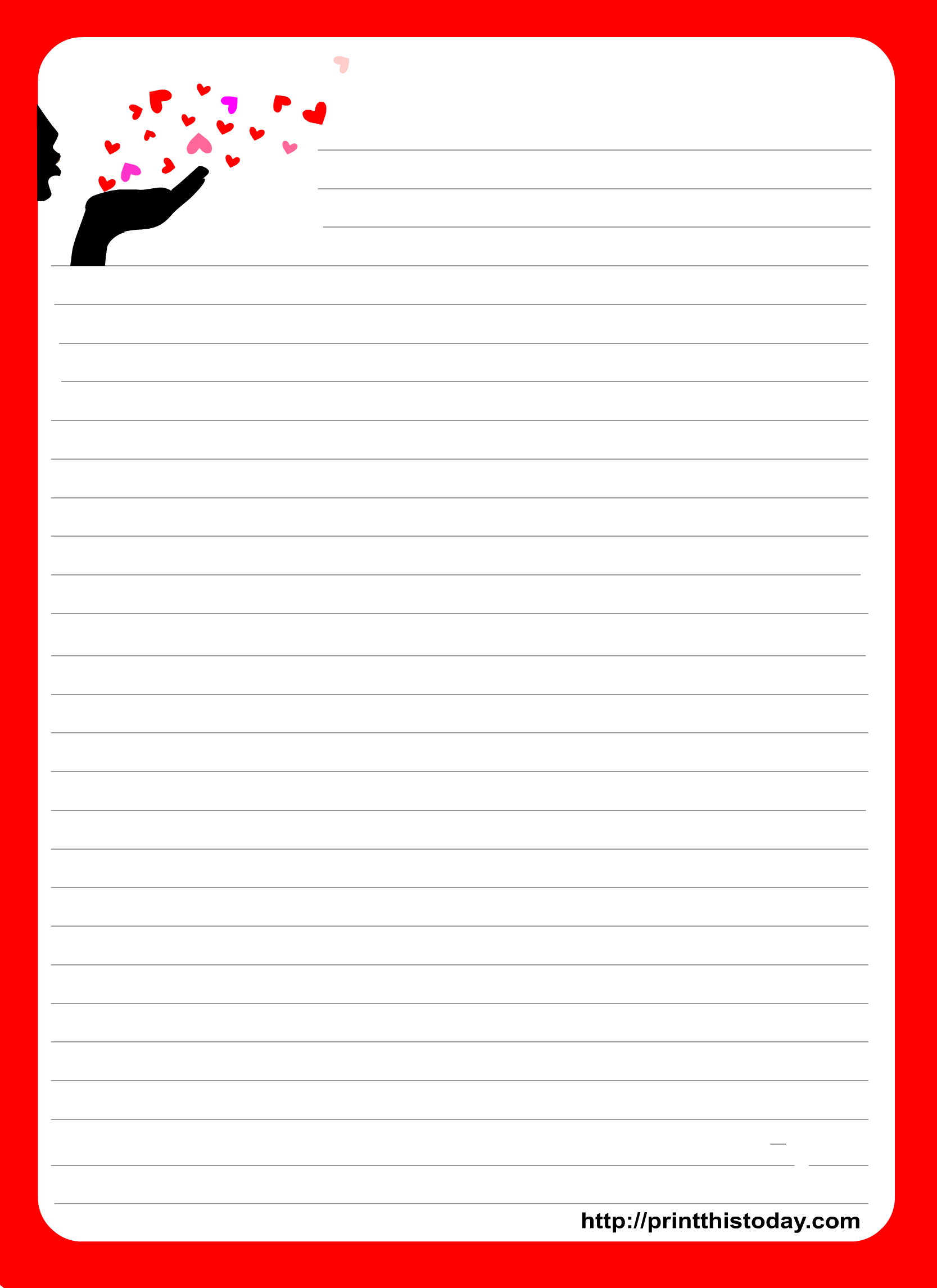 This Is An Adorable Love Letter Pad Stationery Design Which Has - Free Printable Love Letter Paper