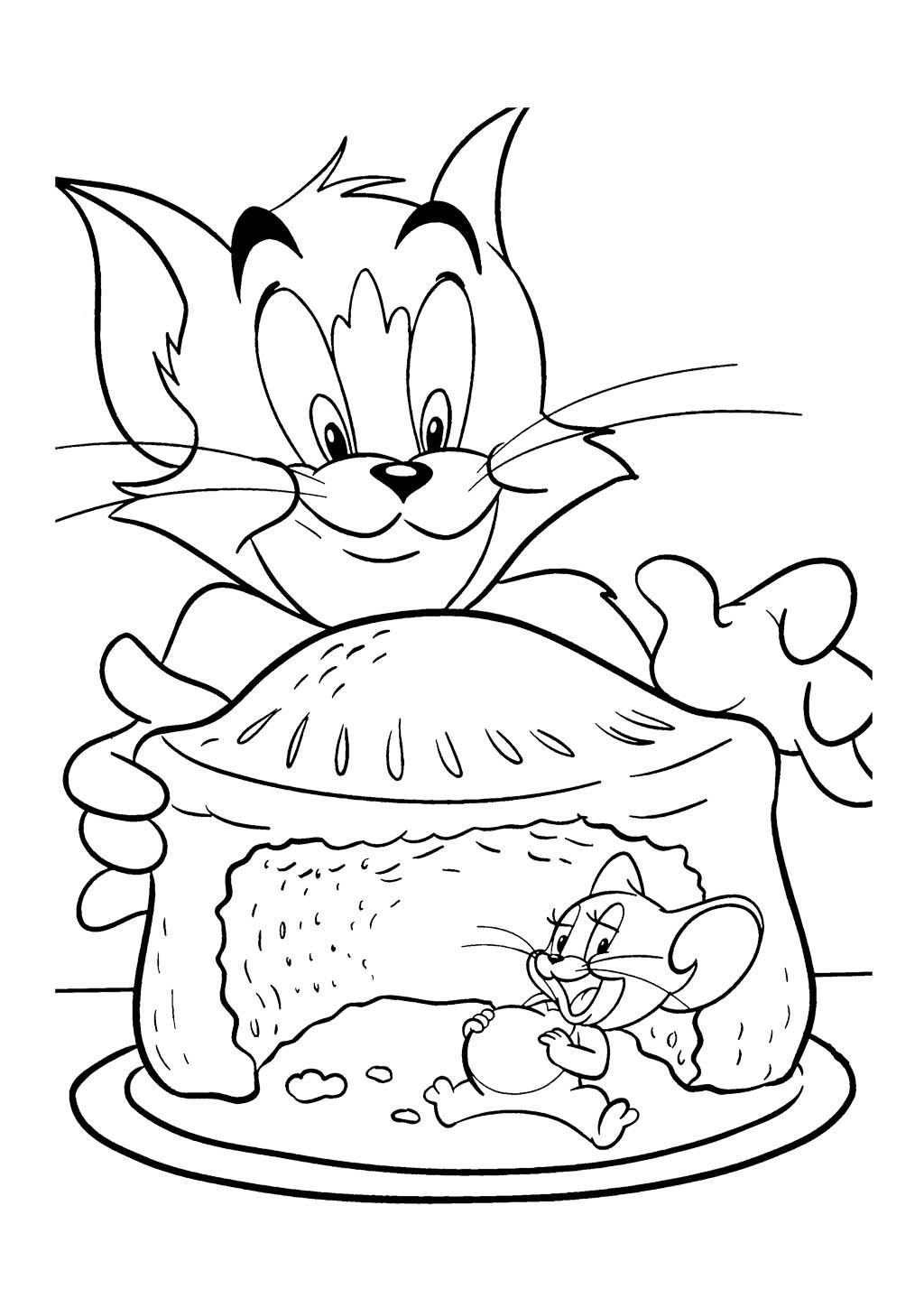 Tom Jerry Pencil Drawings Coloring Page 01 | Tom And Jerry Coloring - Free Printable Tom And Jerry Coloring Pages