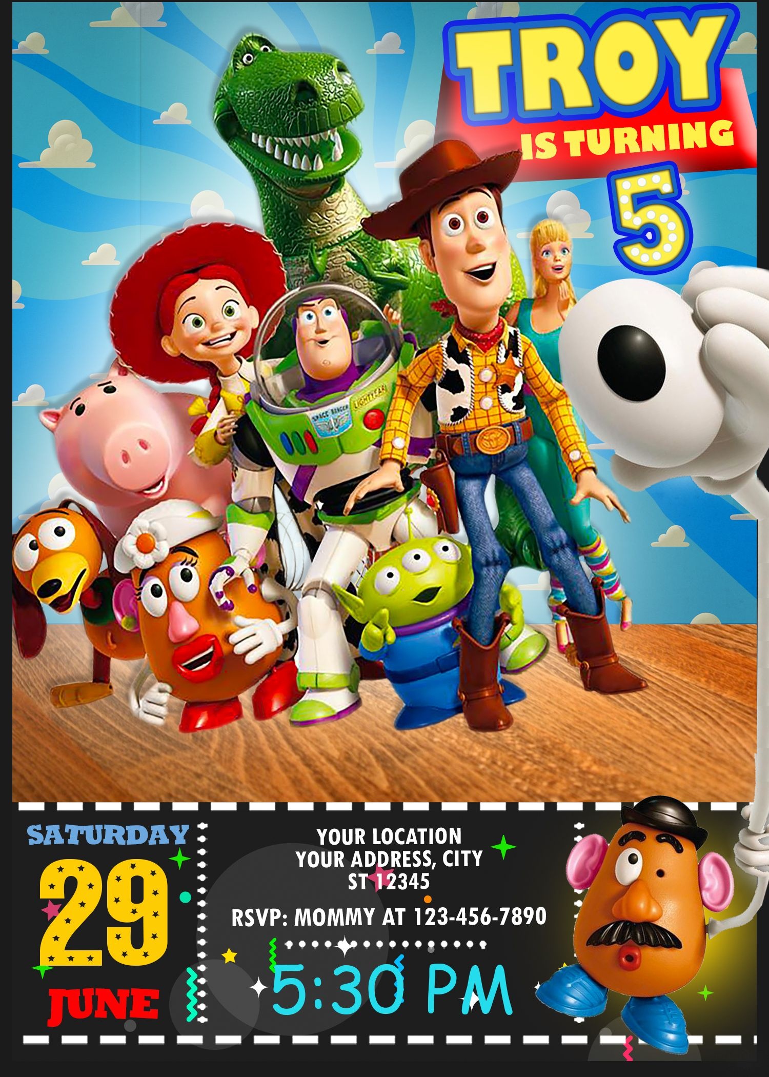 Toy Story 4 Birthday Invitation In 2019 | Oscarsitosroom | Toy Story - Free Printable Toy Story 3 Birthday Invitations