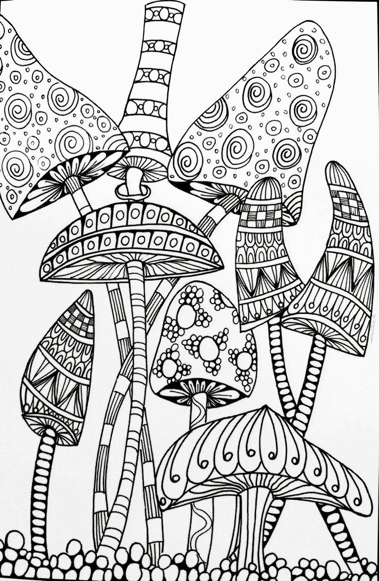 Trippy Mushroom Coloring Pages Free | Free Coloring Books - Free Printable Mushroom Coloring Pages