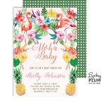 Tropical Baby Shower Invitation / Hawaiian Baby Shower | Etsy   Free Printable Luau Baby Shower Invitations