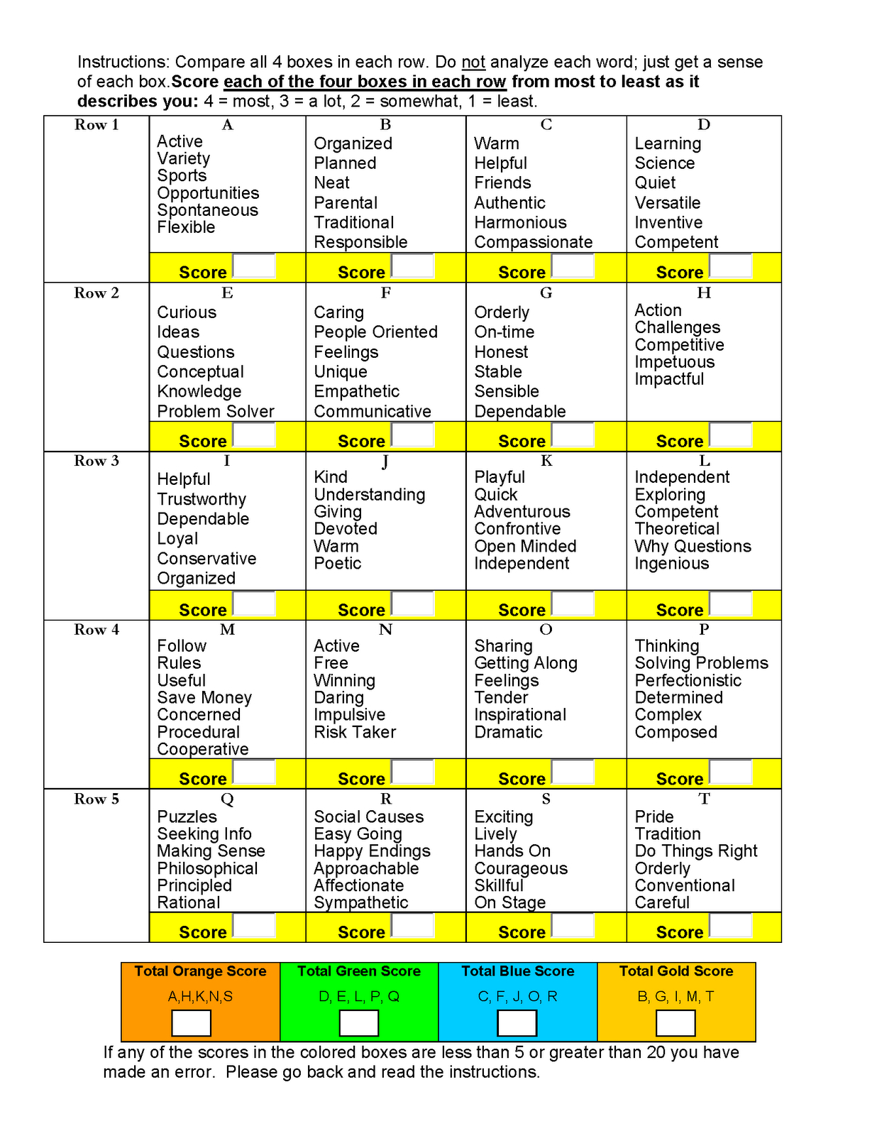 11 Best Photos Of Free Printable Personality Test With Answers Free