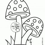 Two Mushrooms Coloring Page For Kids, Printable Free   Free Printable Mushroom Coloring Pages