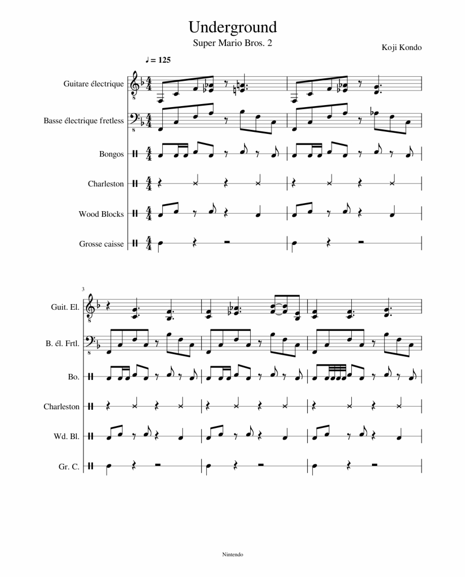 Underground Sheet Music Composedkoji Kondo 1 Of - Sheet Music - Airplanes Piano Sheet Music Free Printable