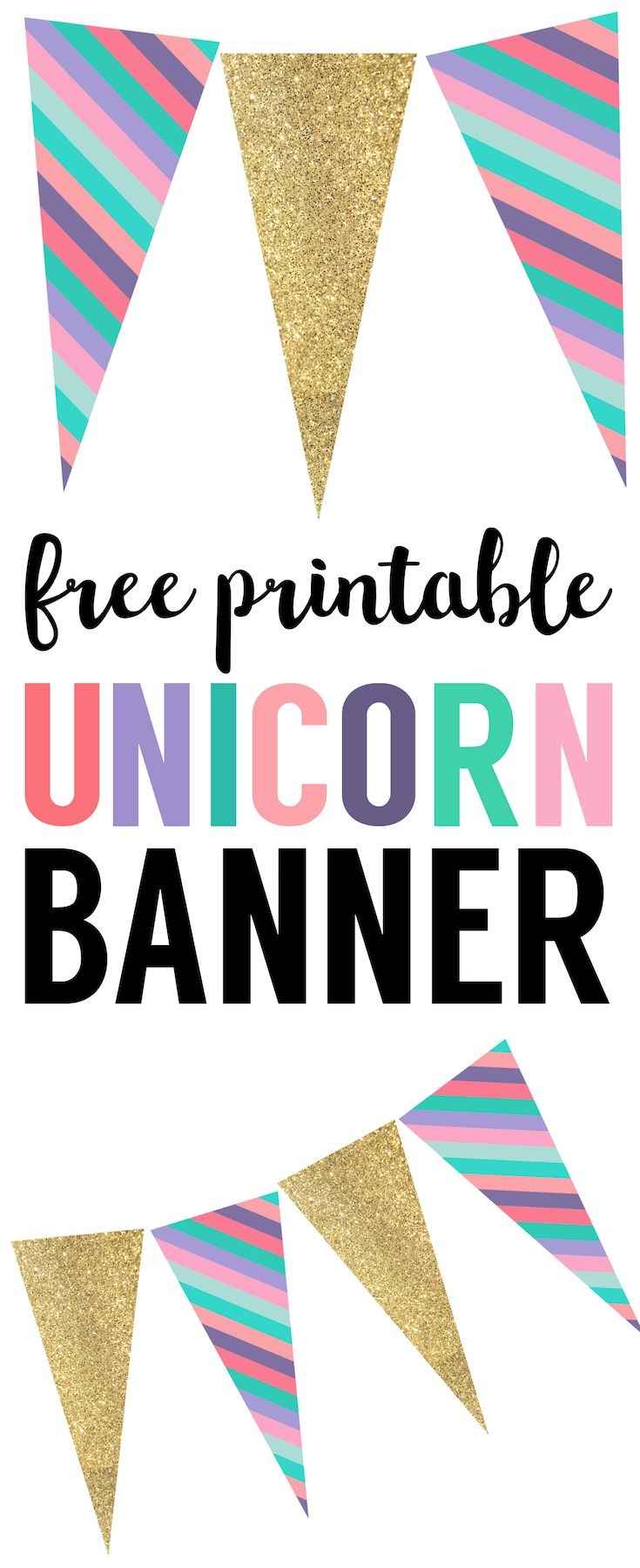 Unicorn Birthday Banner Free Printable | Craft Time | Diy Unicorn - Diy Birthday Banner Free Printable