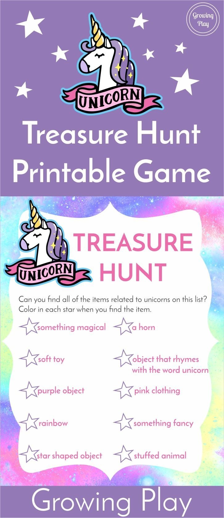 Unicorn Treasure Hunt Game Free Printable | Unicorns | Unicorn - Free Printable Treasure Hunt Games