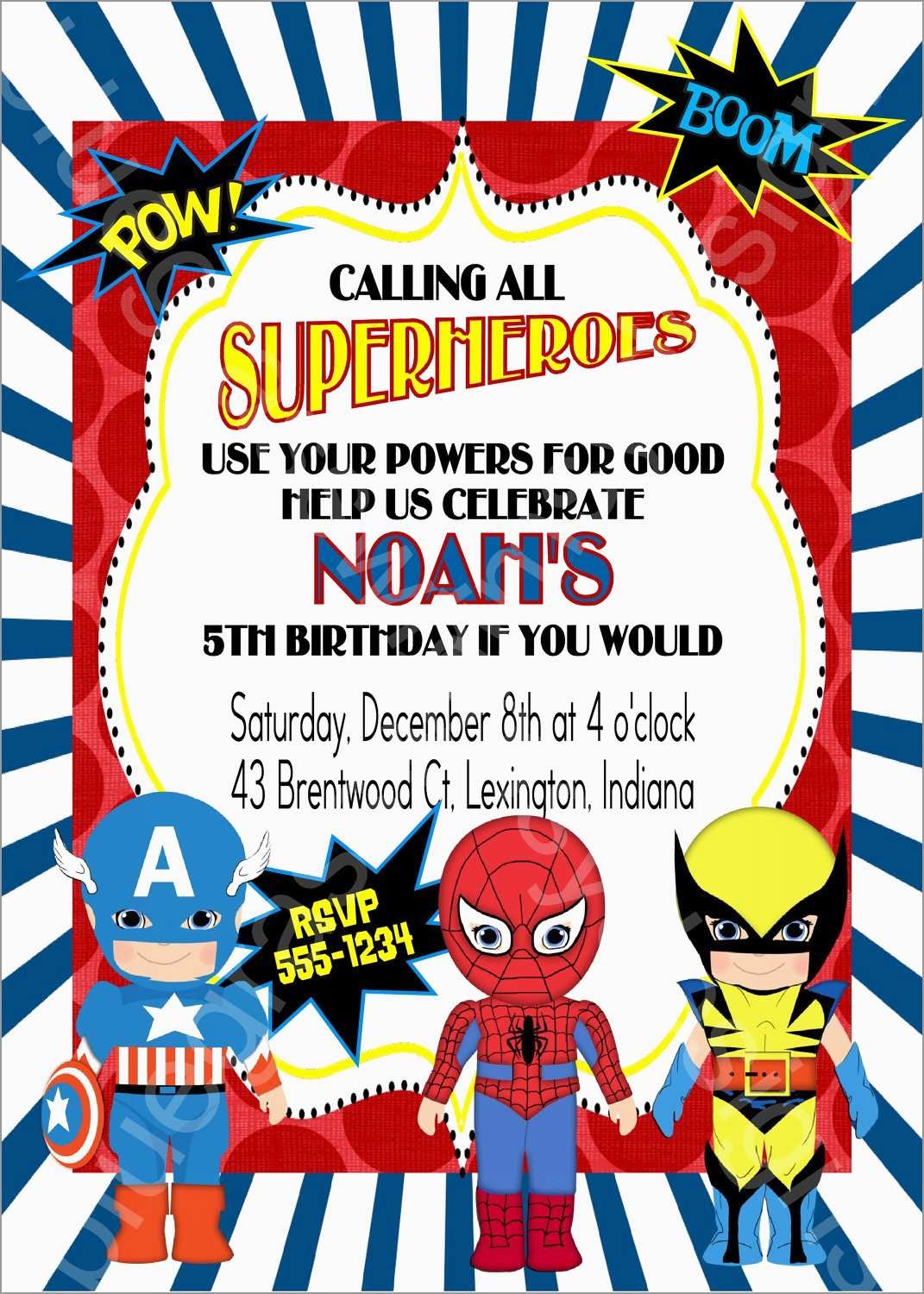 Unique Free Printable Superhero Birthday Invitation Templates | Best - Free Printable Superhero Birthday Invitation Templates