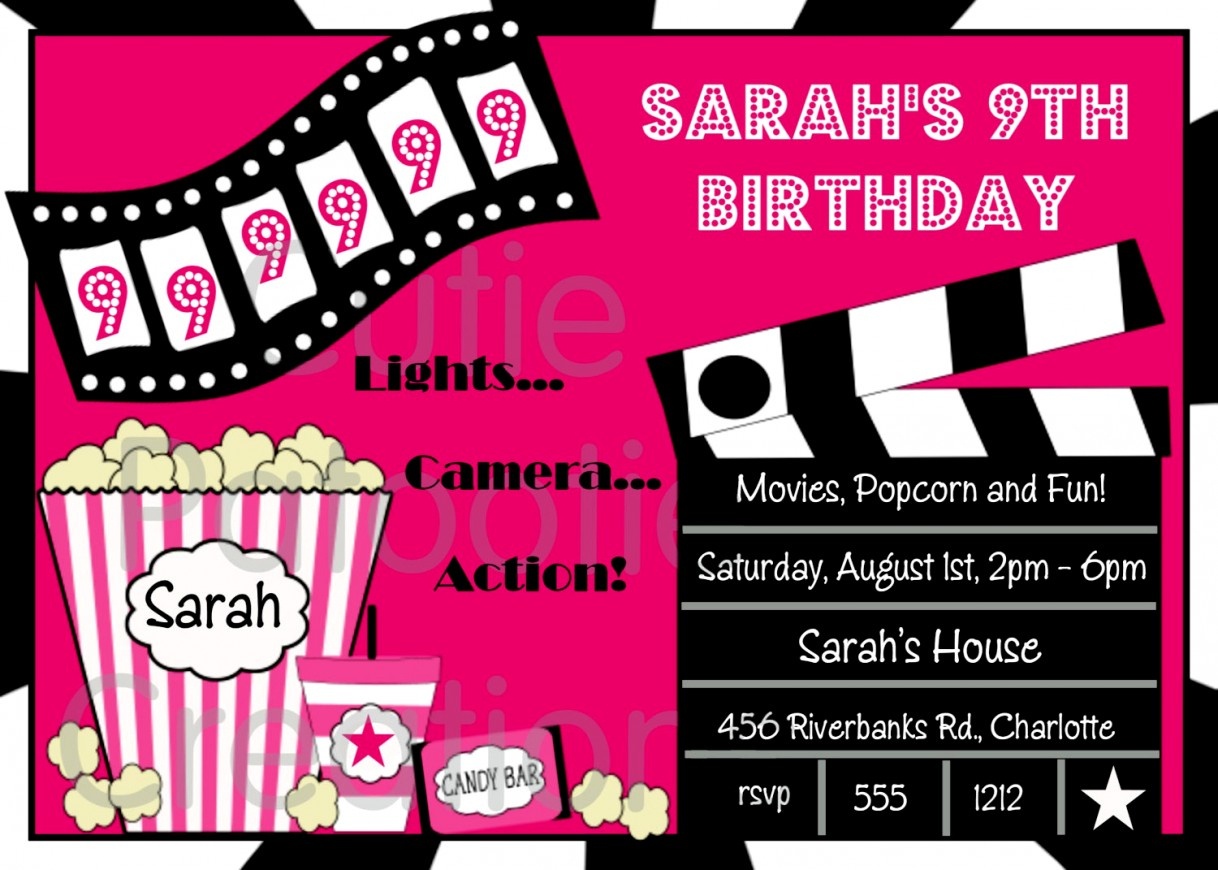 Unique Movie Themed Birthday Party Invitations Free Printable - Free Printable Movie Themed Invitations