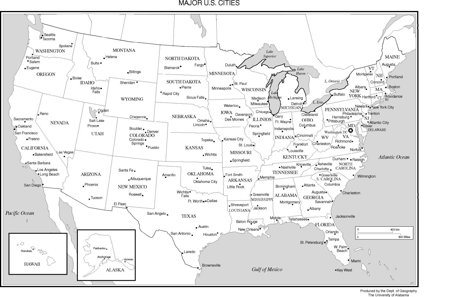 United States Labeled Map - Free Printable Labeled Map Of The United States