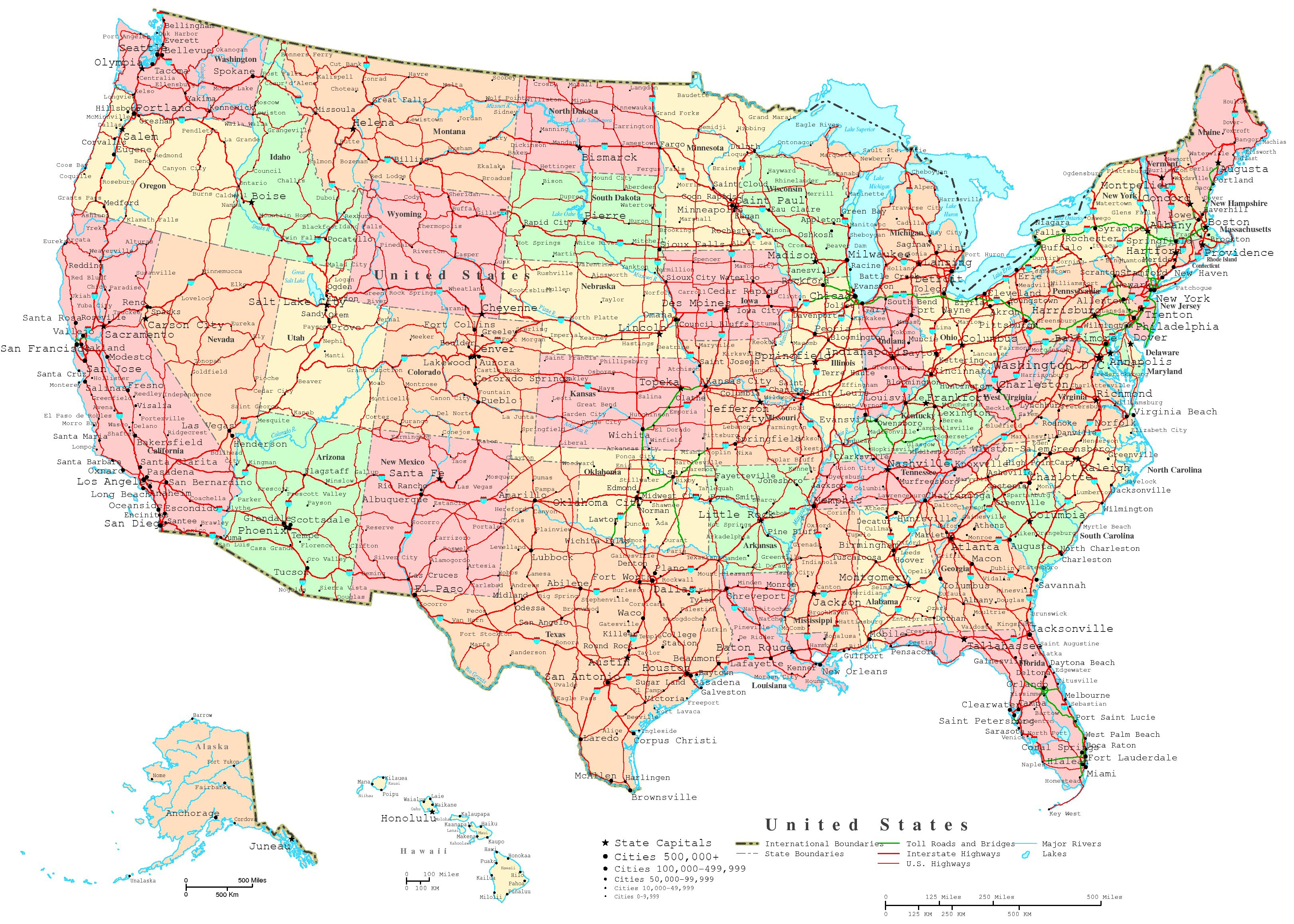 United States Printable Map - Free Printable State Maps - Free