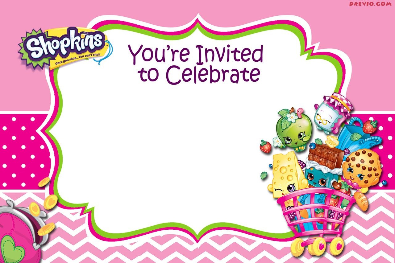 Updated - Free Printable Shopkins Birthday Invitation | Free - Free Printable Shopkins Birthday Invitations