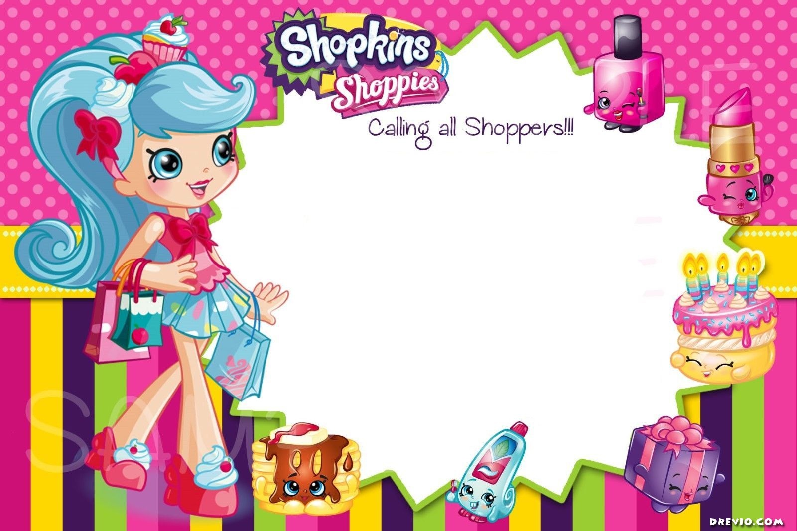 Updated - Free Printable Shopkins Birthday Invitation Template - Free Printable Shopkins Invitations