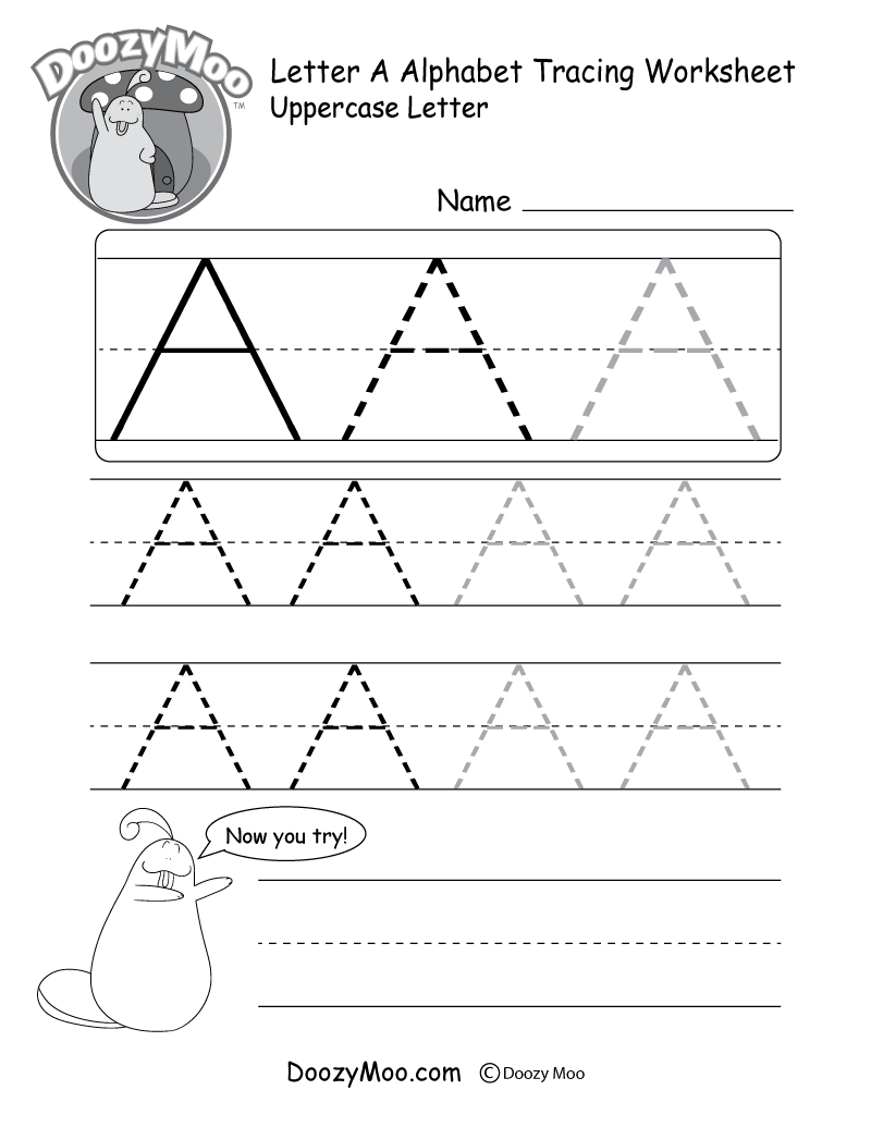 Uppercase Letter Tracing Worksheets (Free Printables) - Doozy Moo - Letter Z Worksheets Free Printable