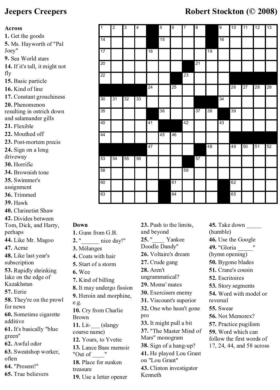 crossword puzzle maker free and printable