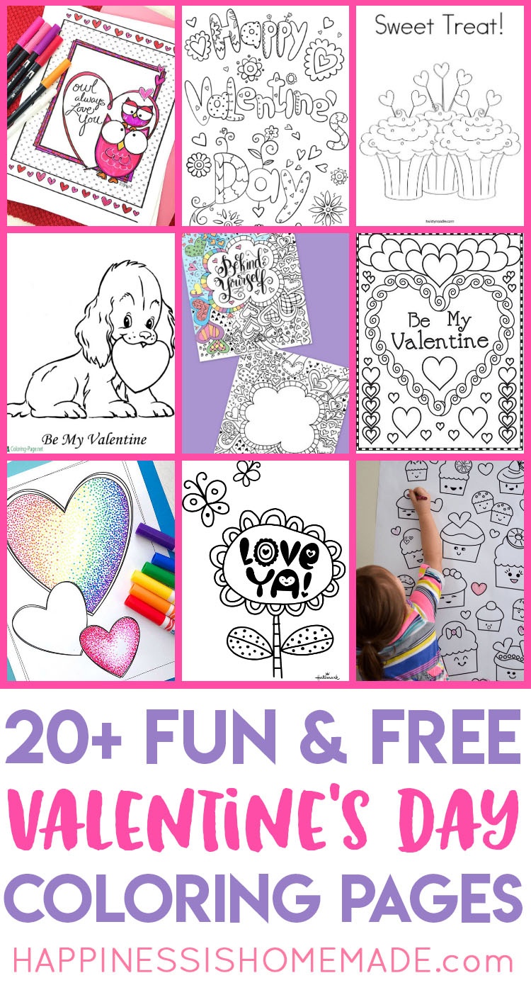 Valentines Coloring Pages - Happiness Is Homemade - Free Printable Valentine Books