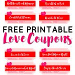 Valentine's Day Free Printable Love Coupons   Sparkles Of Sunshine   Free Printable Love Coupons