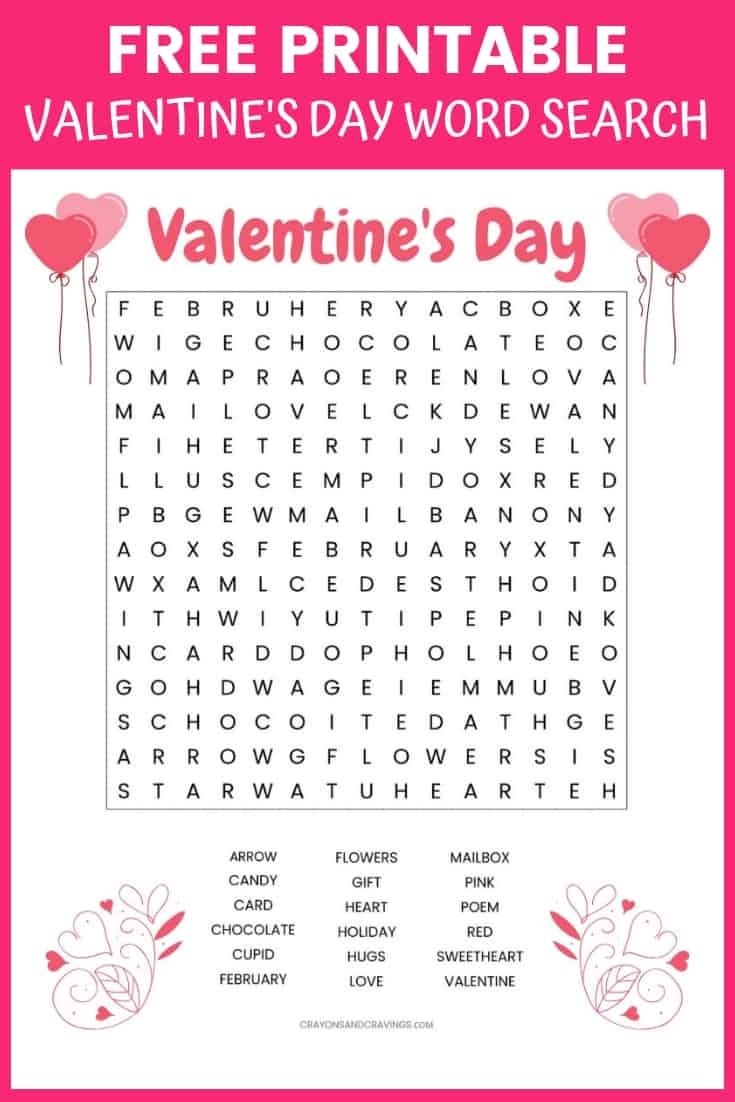 Valentine&amp;#039;s Word Search Free Printable Worksheet - Free Printable Valentine Word Search For Adults