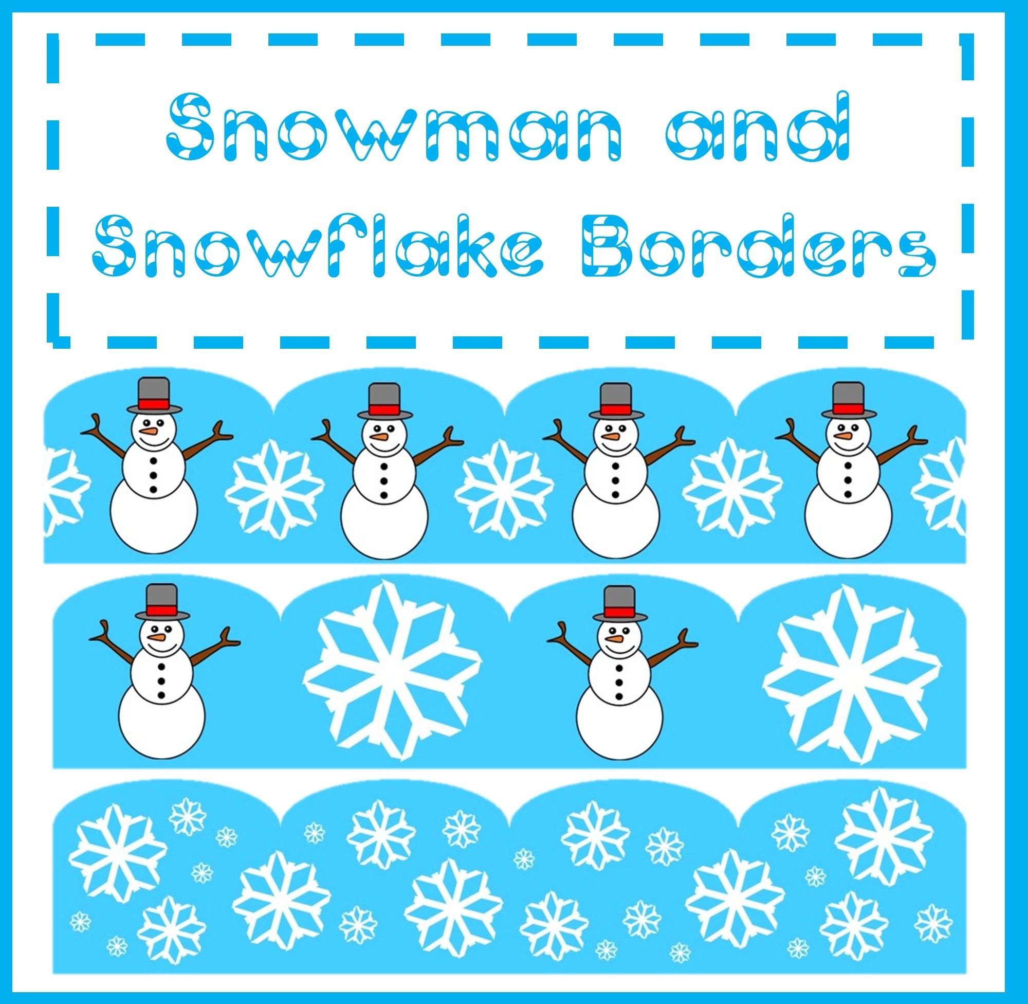 Very Cute Christmas Snowman And Snowflake Borders! Make Any Bulletin - Free Printable Christmas Bulletin Board Borders