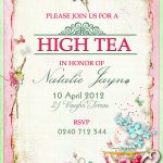 Victorian High Tea Party Invitations Surprise Party Invitation   Free Printable Kitchen Tea Invitation Templates
