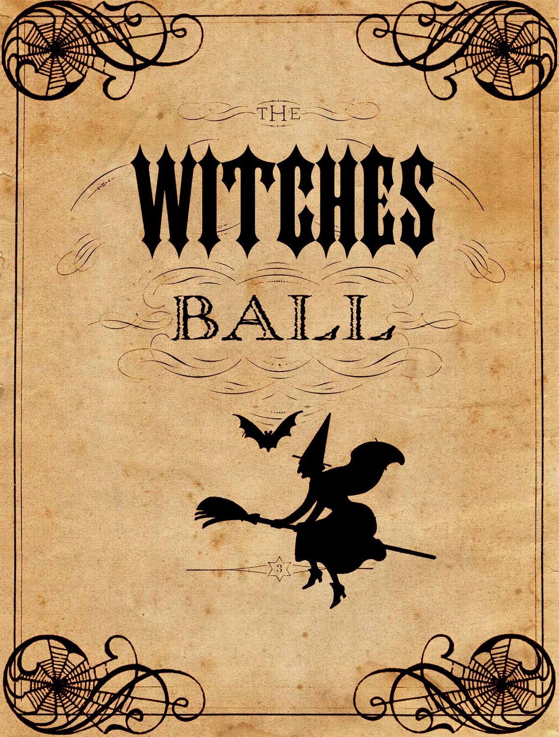 Vintage Halloween Printable - The Witches Ball | Halloween - Free Printable Vintage Halloween Images