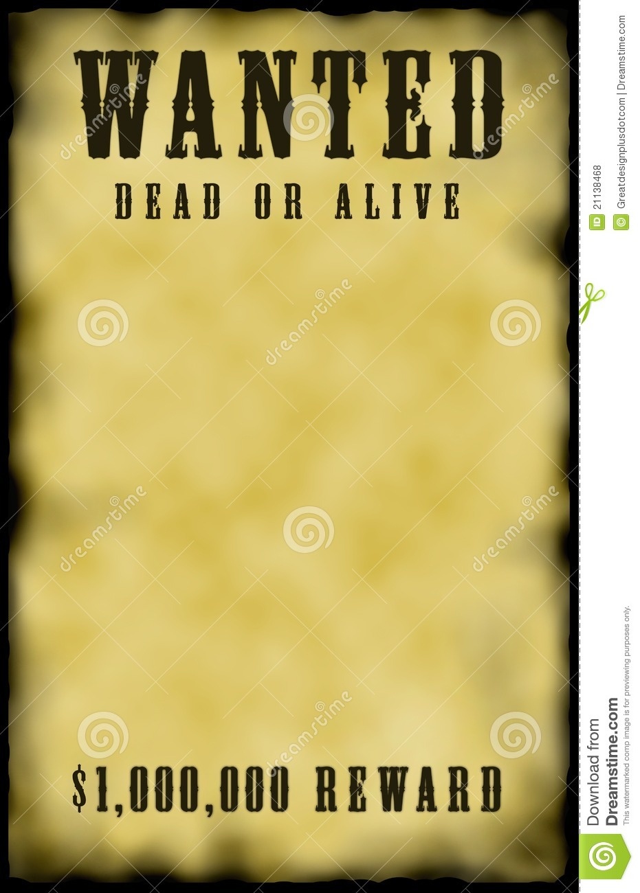 Wanted Poster! Stock Illustration. Illustration Of Criminal - 21138468 - Free Printable Wanted Poster Old West