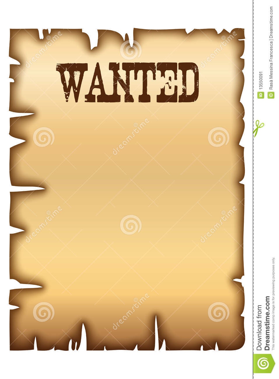 Wanted Poster Stock Vector. Illustration Of Edge, Antique - 13550091 - Wanted Poster Printable Free
