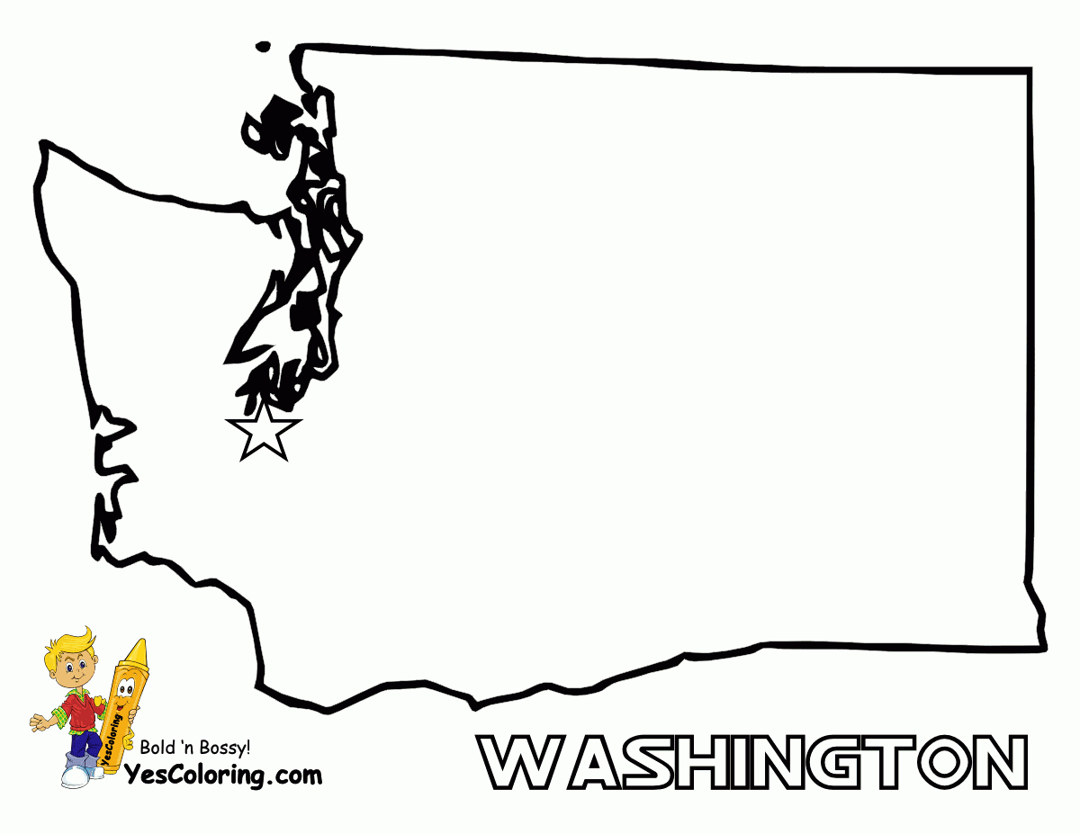 Washington State Map Diagram Coloring Page At Yescoloring - Free Printable Map Of Washington State