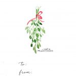 Watercolor Christmas Gift Tag Diy And Free Printables   Free Printable Mistletoe Tags