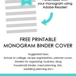 Ways To Organize Using Binder Covers (Plus A Free Printable Monogram   Free Printable Monogram Binder Covers