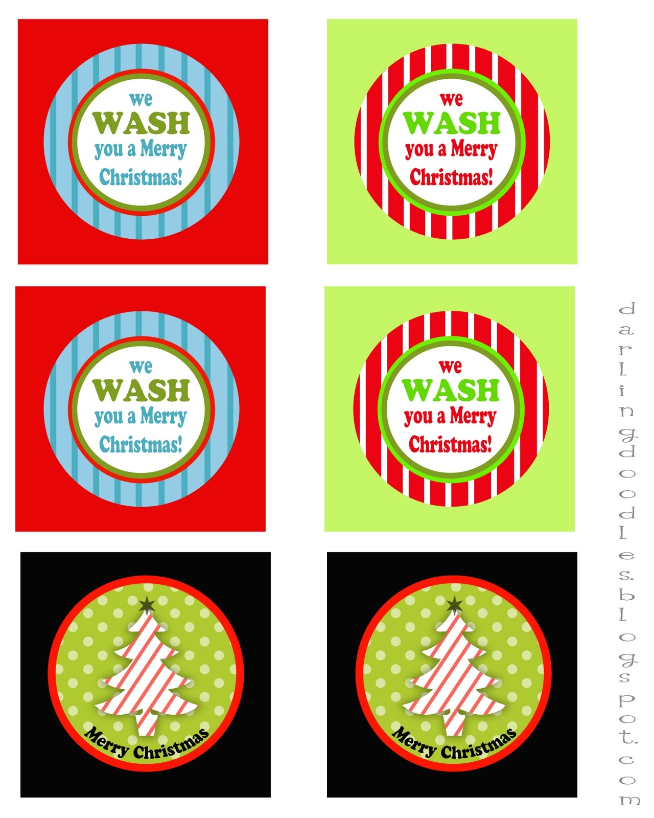 We Wash You A Merry Christmas Free Printable – Festival Collections - We Wash You A Merry Christmas Free Printable