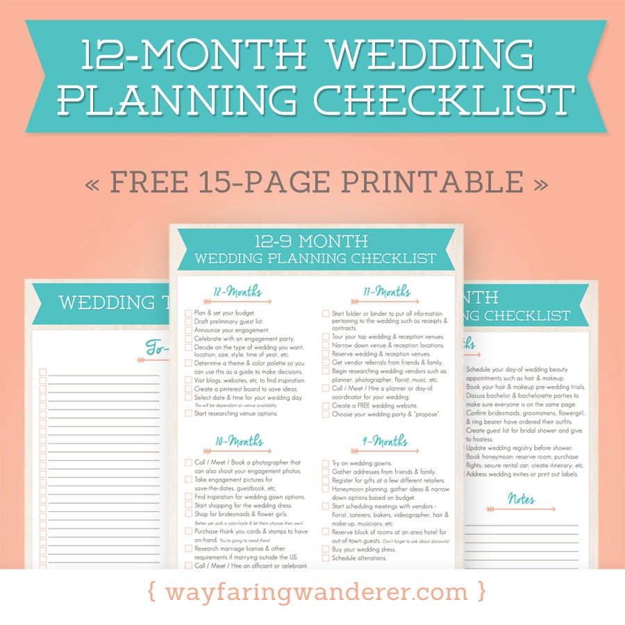 Wedding Planning Checklist | Free Printable Wayfaring Wanderer Boone - Free Printable Wedding Checklist
