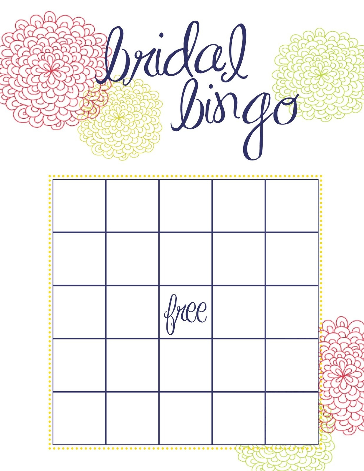 Wedding Shower Bingo Template – 28 Images – 6 Best Images Of Bingo - Free Printable Bridal Shower Bingo