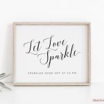Wedding Sparkler Send Off Sign Template Printable Wedding Let | Etsy   Free Printable Wedding Sparkler Sign